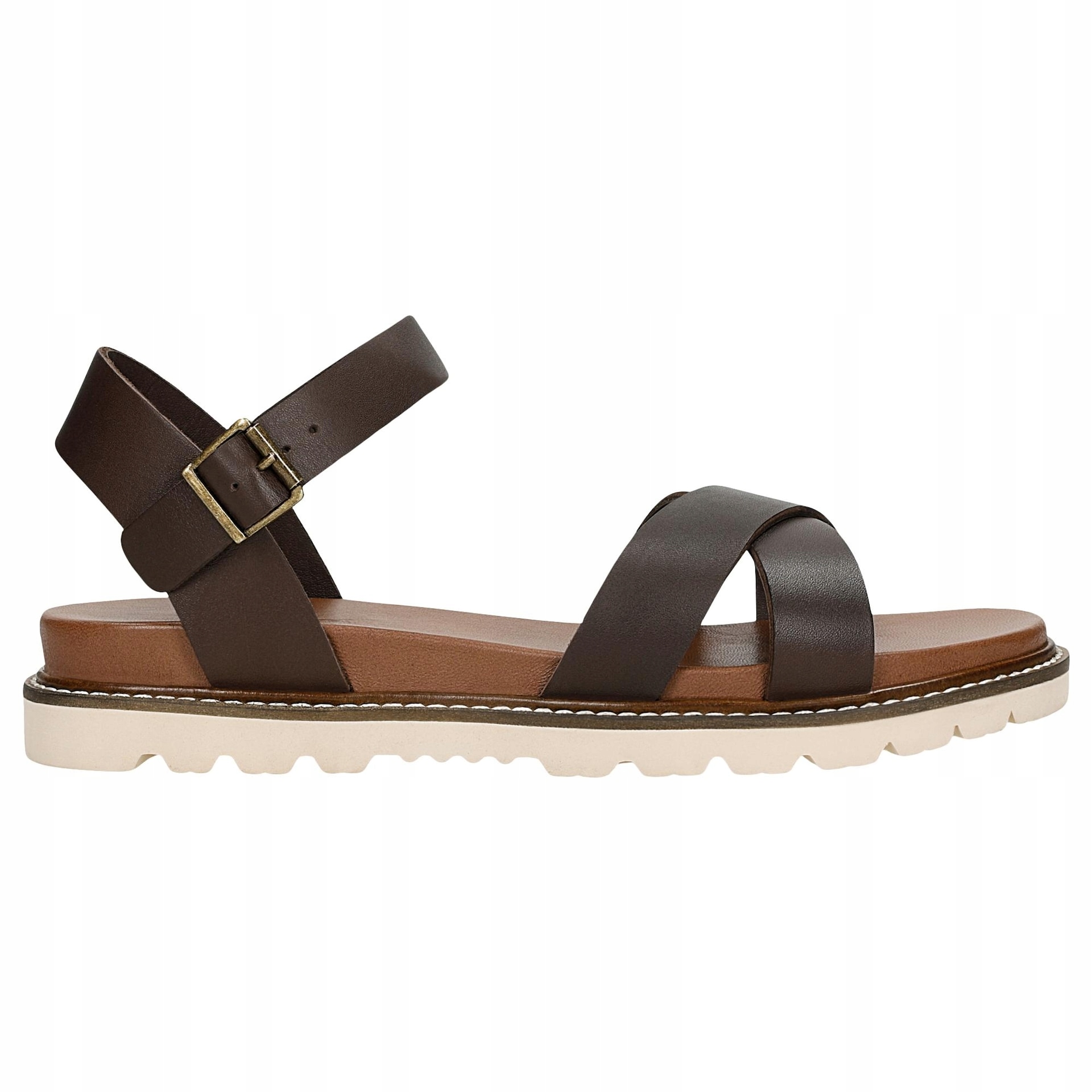 Hnědé dámské sandály z přírodní kůže vel. 37