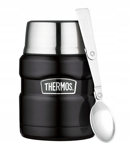 Termos na jídlo s lžící Thermos černý mat 0,47 l