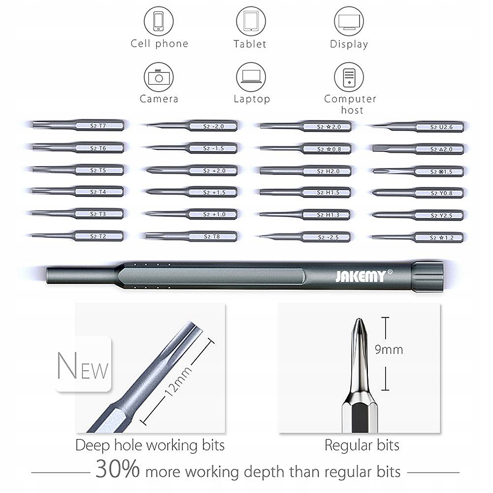 ZESTAW BITÓW WKRĘTAK PENTALOBE IPHONE IPAD JM-8168 Marka JAKEMY