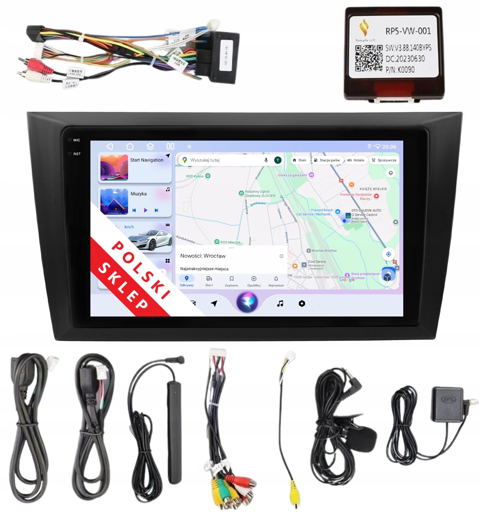 2DIN Rádiová Navigace Pro Android Volkswagen Golf VI 6 6/128 Gb Dsp Carplay Lte