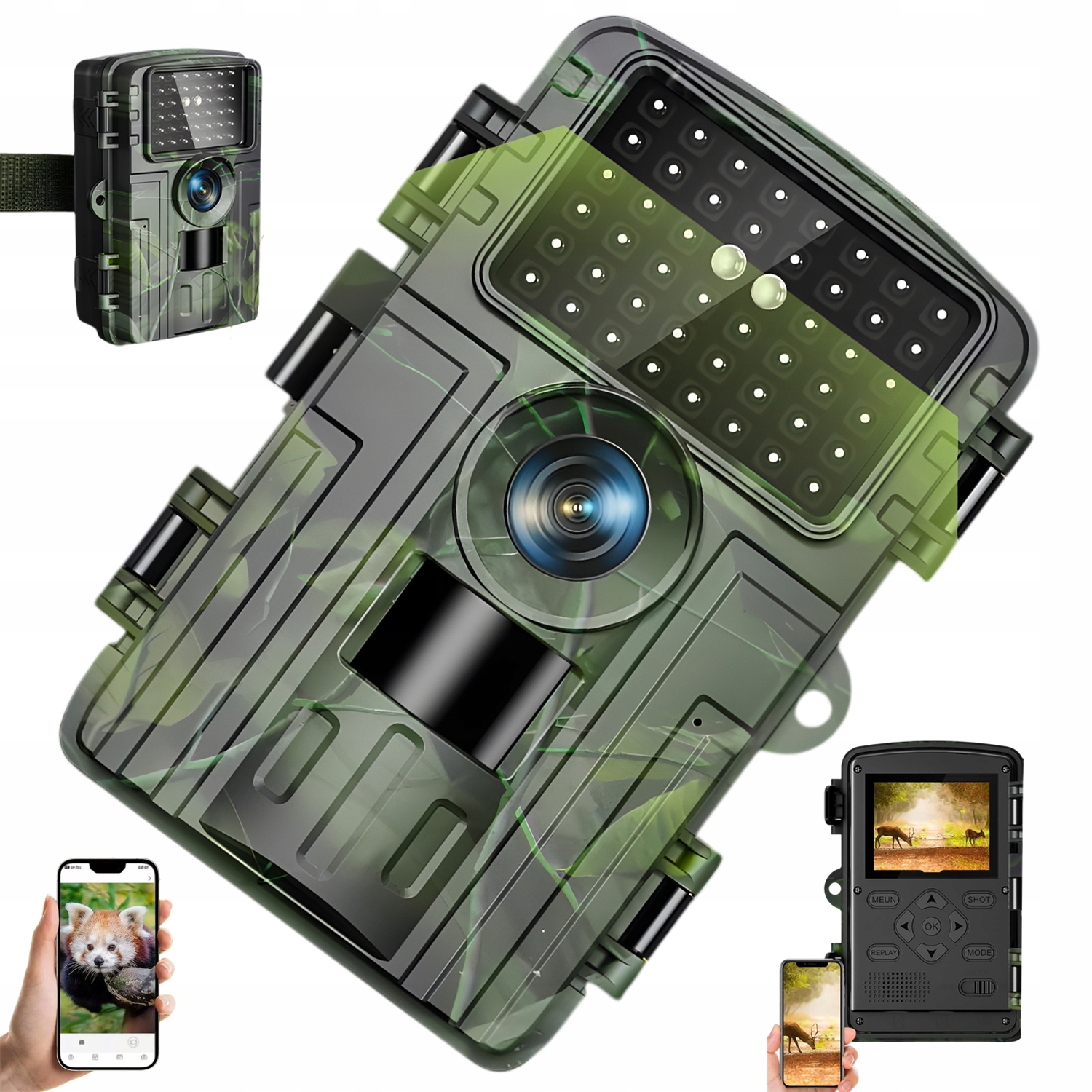 Lesní Kamera 4K 60MP 120° Led IP66 14.5*11CM Wifi 32GB Aplikace