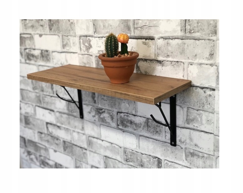 Półka wisząca ścienna loft industrial dąb craft 82