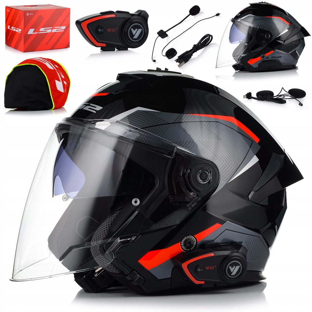 Otvorená Motocyklová Prilba LS2 OF618 Verso II Air Blenda Interkom