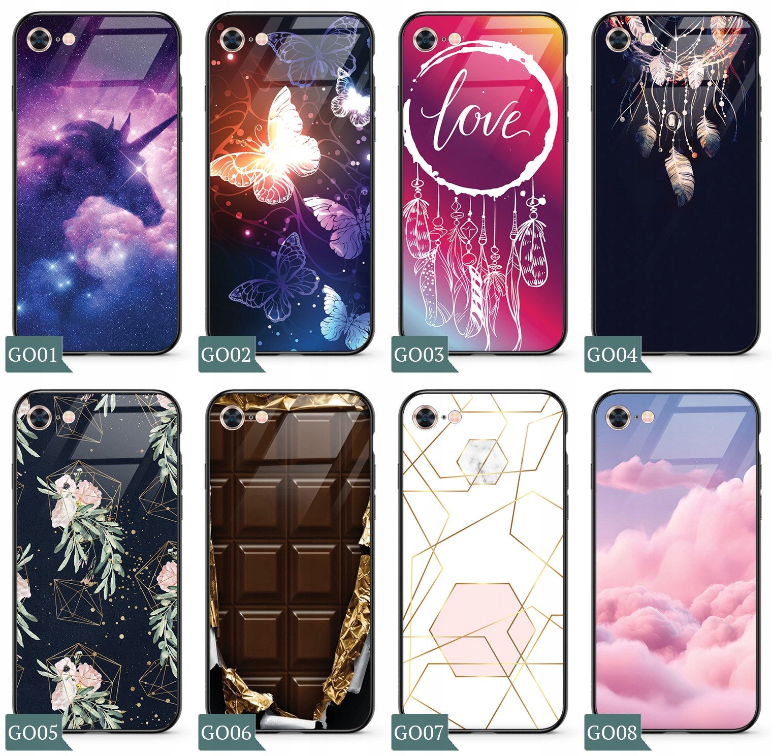 Etui SZKLANE do IPHONE 7 / 8 GLASS CASE + SZKŁO Funkcje pochłanianie wstrząsów