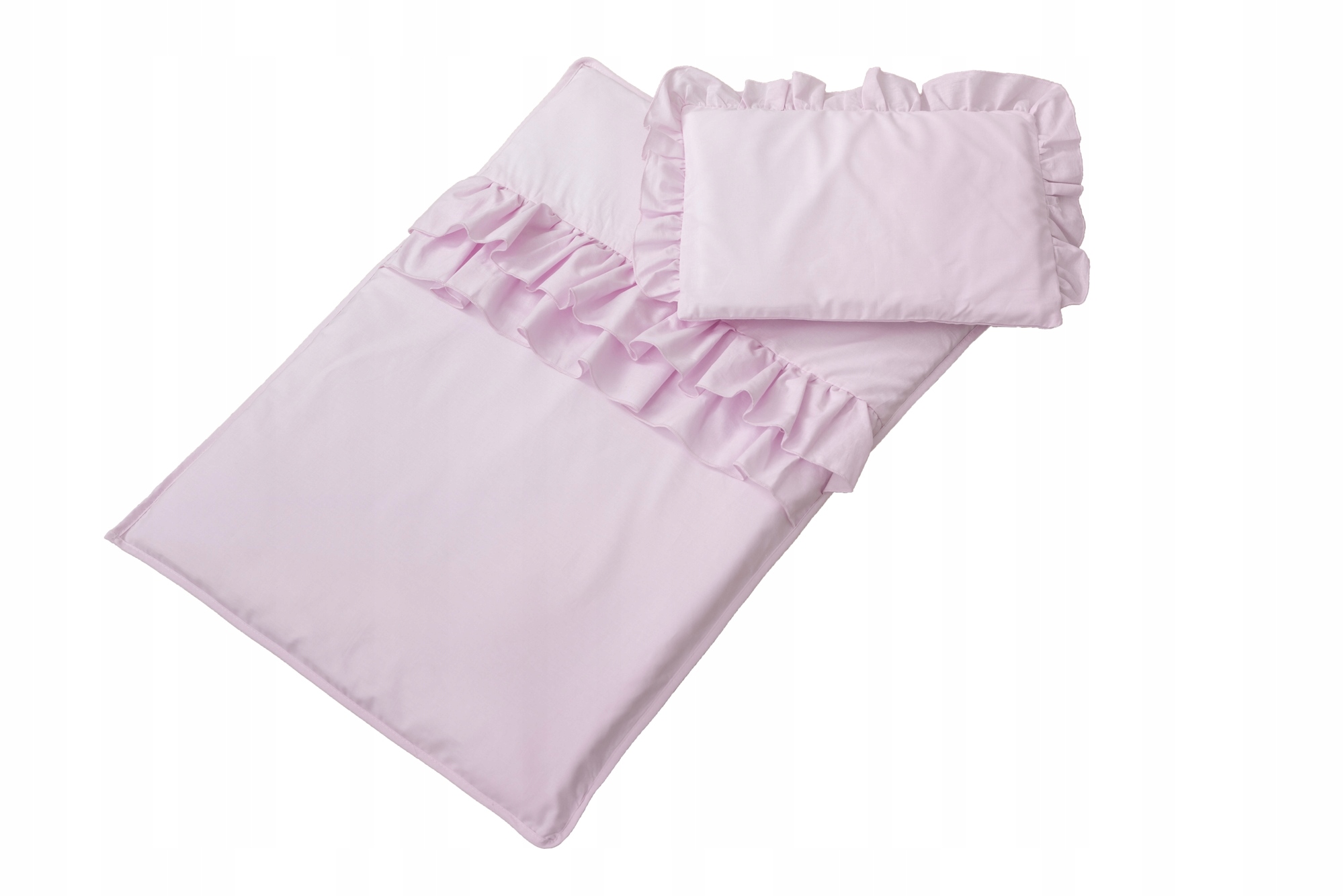 KOMPLET POŚCIELI DO WÓZKA-2el FALBANKI różowa, róż