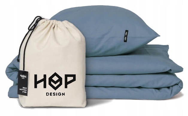 Posteľná Bielizeň bavlna čistá hrubá 140x200 1x50x60 šedomodrá Hop Design