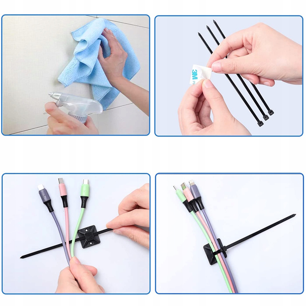 10x ORGANIZER UCHWYT ZACZEP MASKOWNICA DO KABLI NA TRYTKI 3M SAMOPRZYLEPNY Model 05378