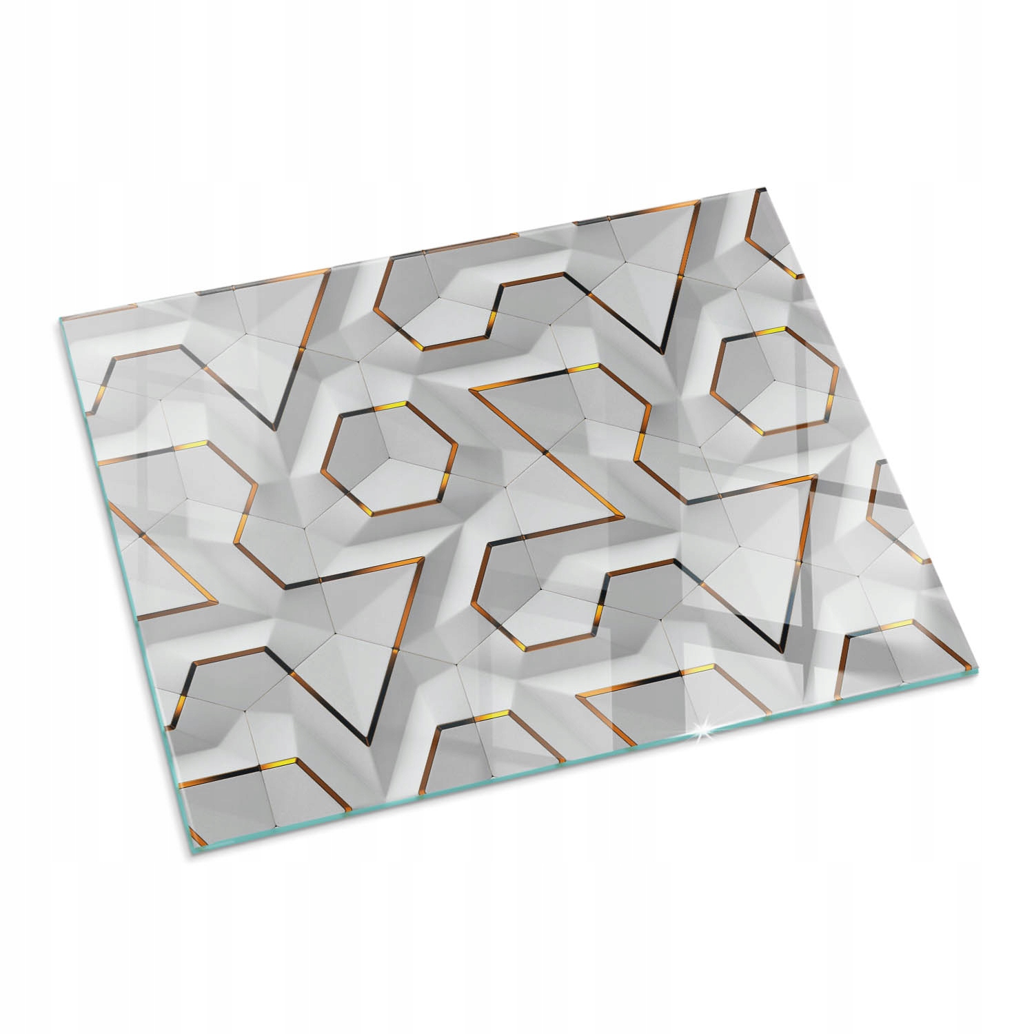 Skleněná ochrana podlahy pod Kamna Kozu Geometrický vzor 80x60