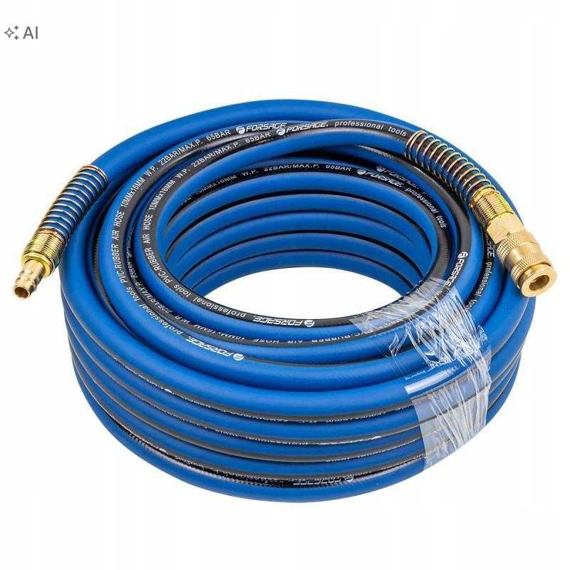 Wąż Przewód Pneumatyczny Gumowy 15 M 10x16 MM Zakuwany Do Kompresora