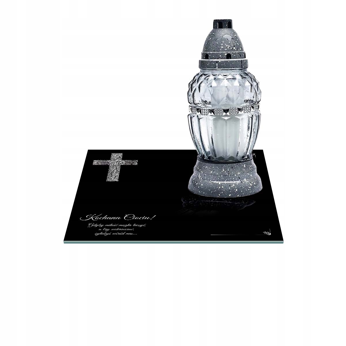 SZKLANA PODSTAWKA POD ZNICZE 35x35cm 558g Ciociu