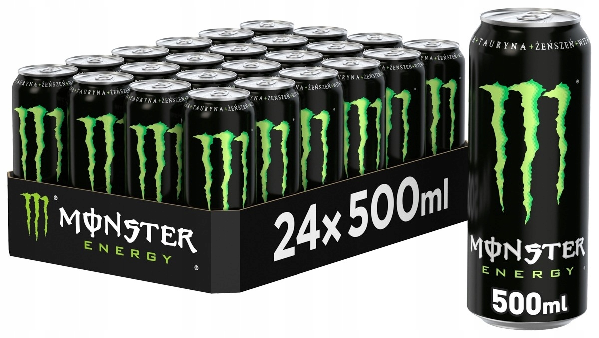 Monster Energy Napój energetyczny energetyk klasyczny smak 24x 500ml