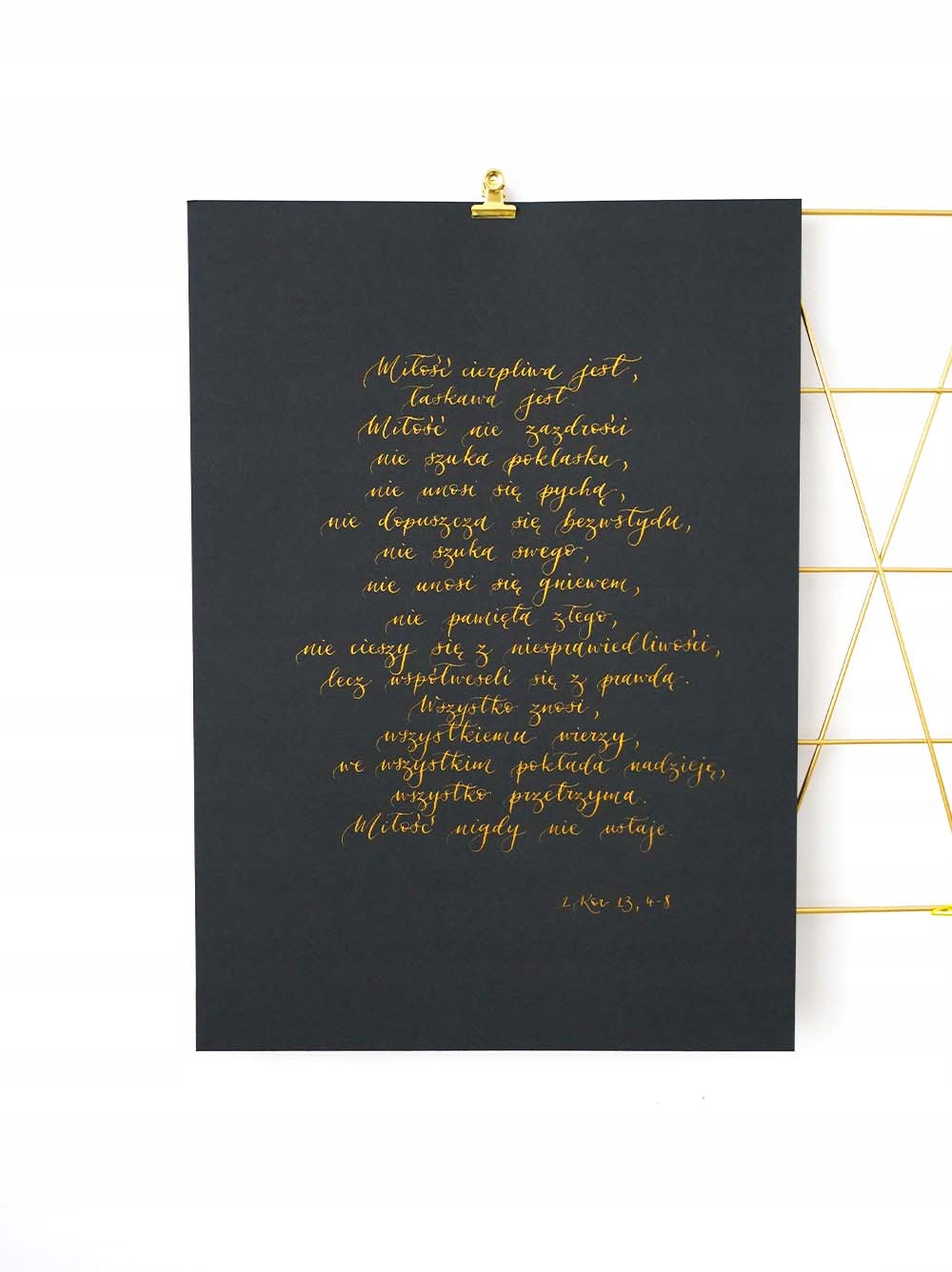 Prezent na ślub HYMN O MIŁOŚCI czarno-złoty A3