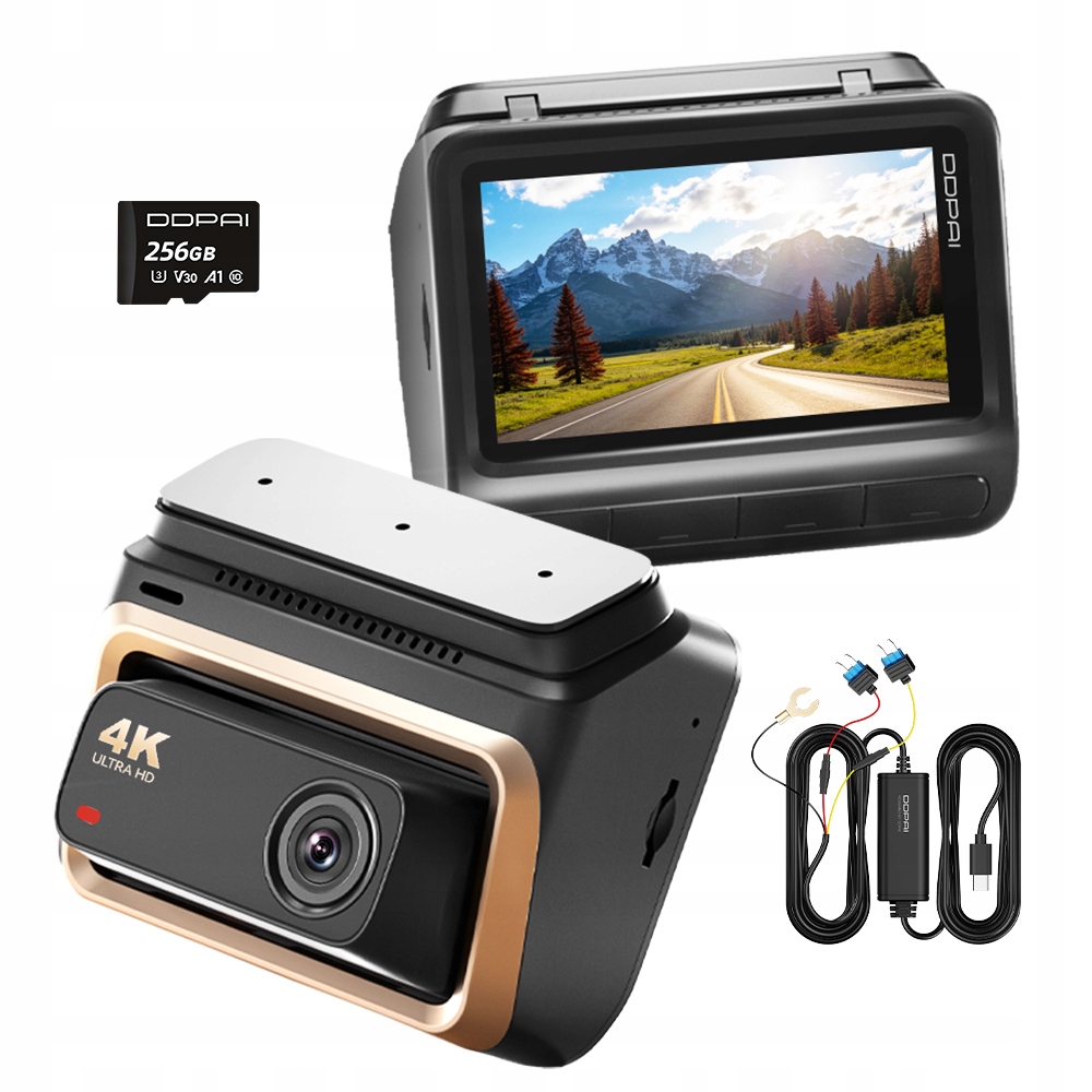 Videorekordér Ddpai Z60 Pro 4K Kamera Automobilová Hdr 256GB+HARDWIRE Kit