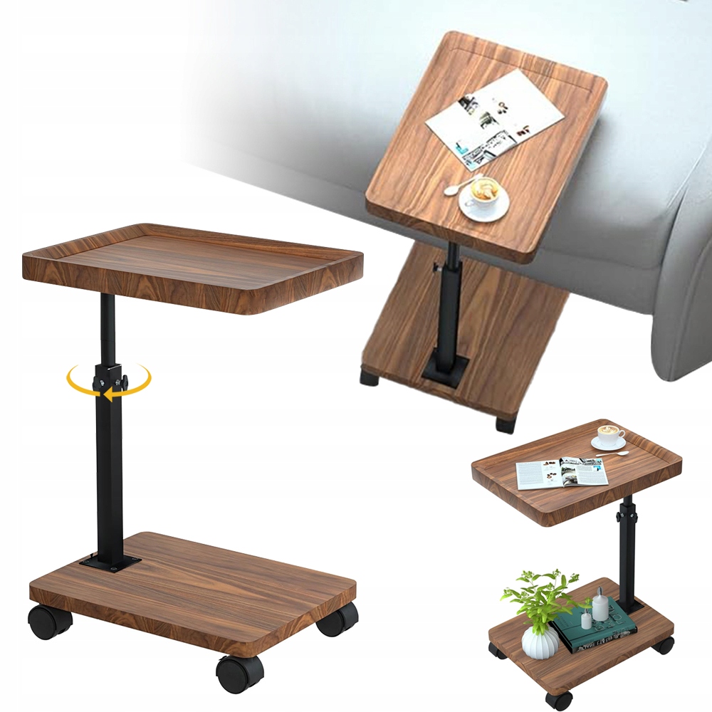 Pomocný Konferenční Stolek S Otáčením O 360° A Spodní Policí, Design Ve Tvaru C