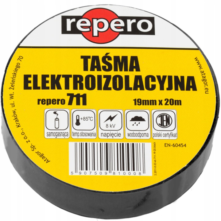 

Izolacja Taśma Izolacyjna 19mm 20m Izolacja Czarna