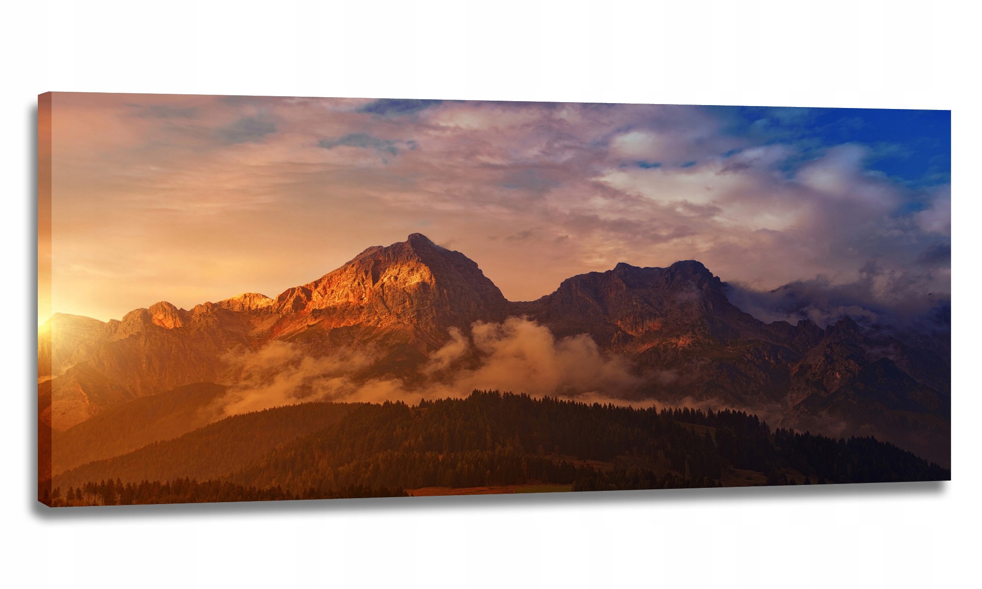 Obraz Led 150x60 Nástěnné Svítidlo Lampa Hory Slunce