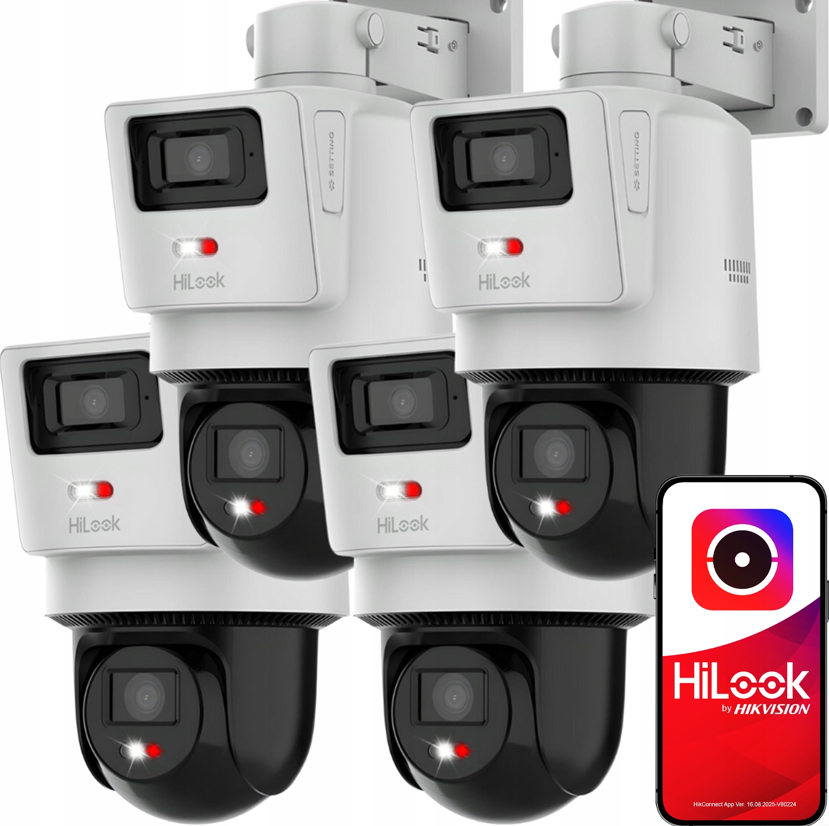 Sada otočných Ip kamier 8MPx (4MP+4MP) TandemVu PTZ-D4 HiLook Hikvision