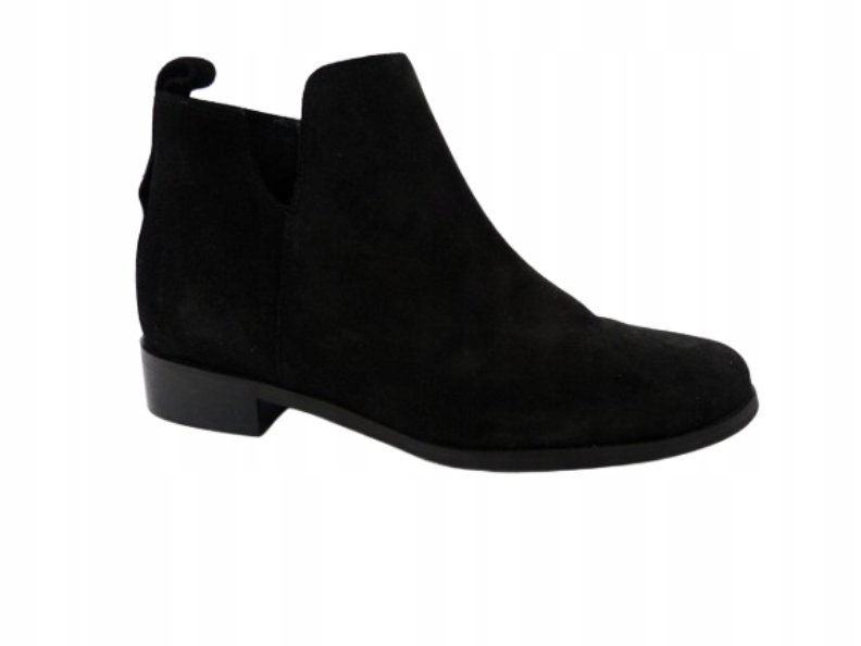 černé vykrojené velurové Kotníkové Boty kožené pohodlné boty Karino 37