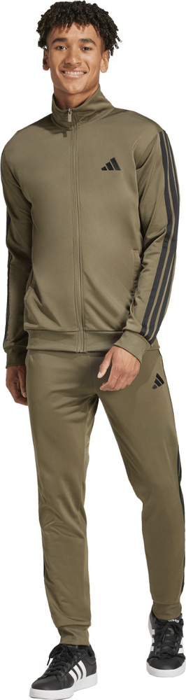 Pánská Teplákovka Adidas Sportswear Základní Trikotová Souprava S 3 Pruhy Khaki r S
