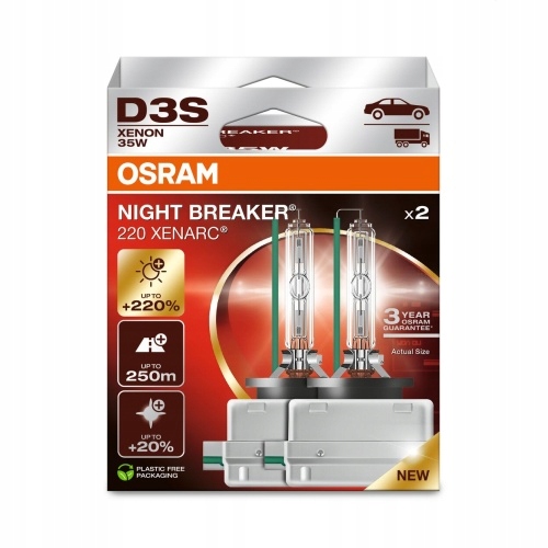 Žárovky Osram D3S 42V 35W Xenarc Night Breaker 220 +220% Sada 2 ks