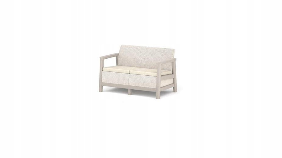 Meble ogrodowe Keter Scandi sofa dwuosobowa beżowo szara