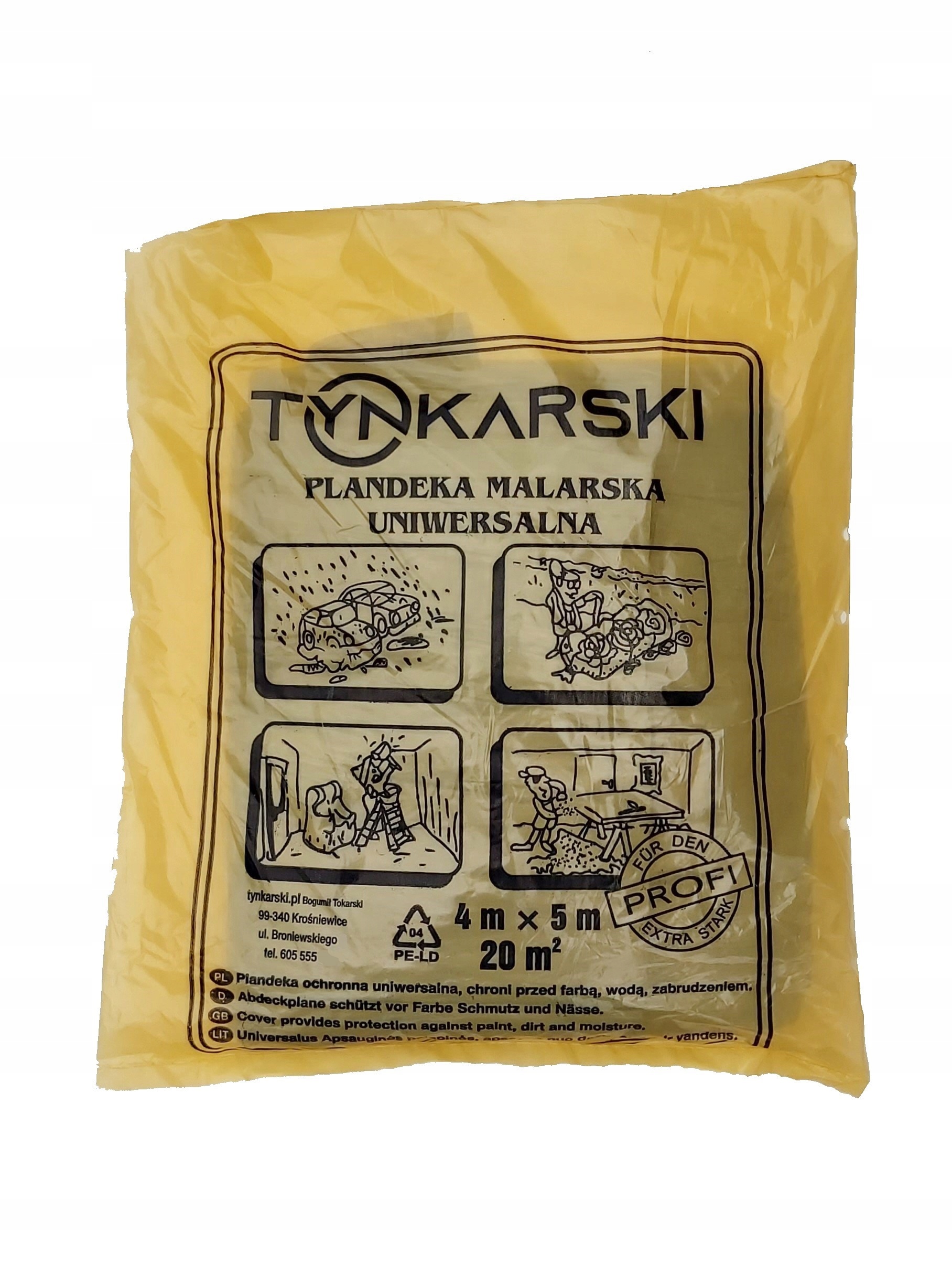 

Folia Malarska ochronna 18my 4x5m 20m2 Tynkarski