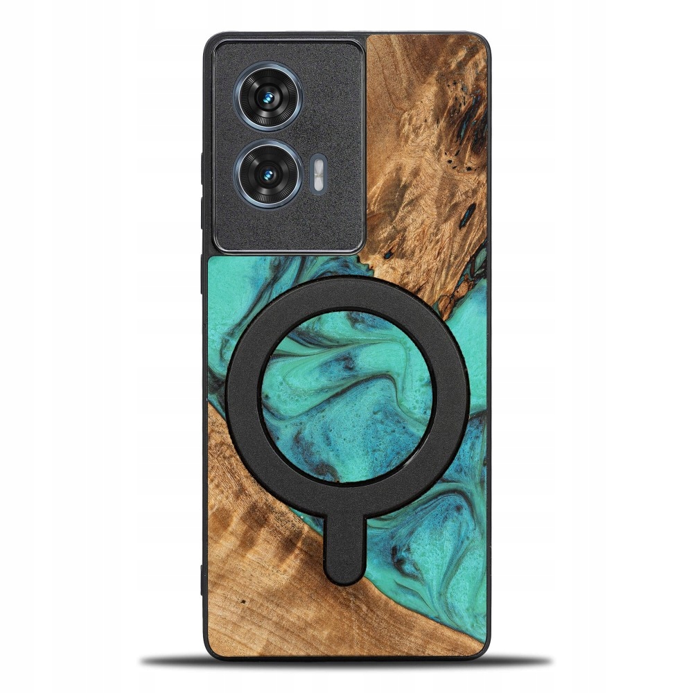 Pouzdro Bewood Unikátní pro Motorola Edge 50 Fusion tyrkysové s MagSafe