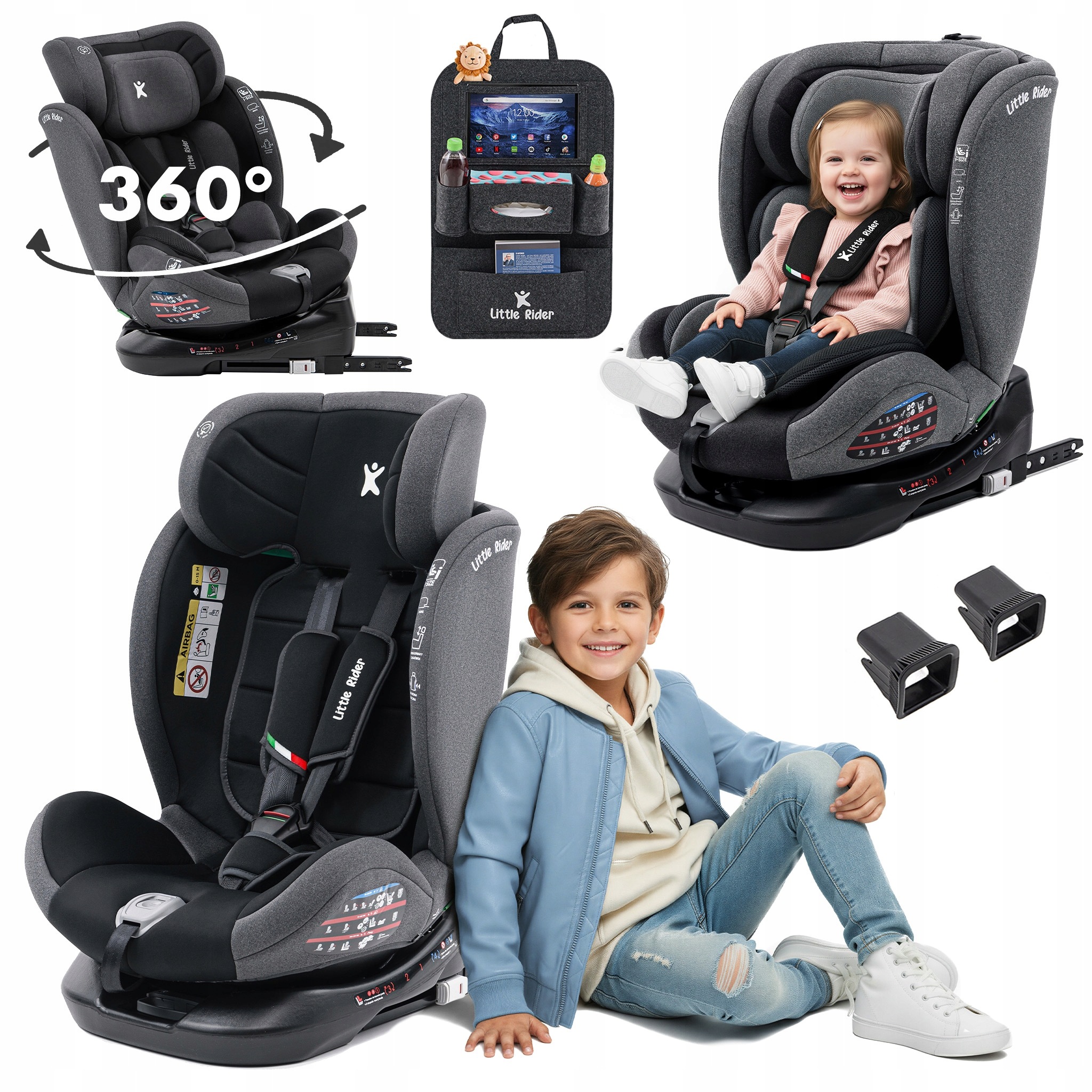 Fotelik Samochodowy Obrotowy 360° Isofix 40-150 CM i-Size R129 Organizer
