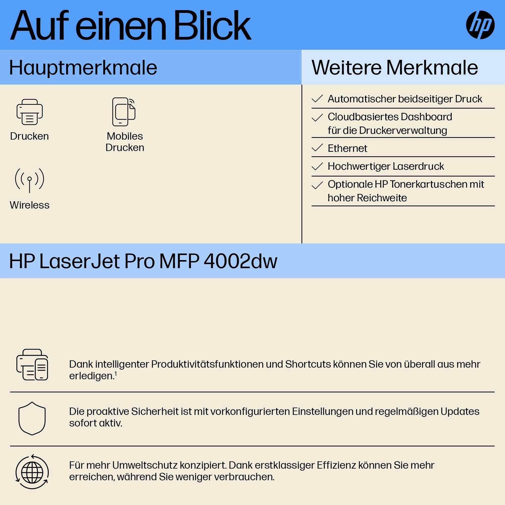 HP LaserJet Pro 4002dw drukarka laserowa automatyczne drukowanie dwustronne — miniatura 2