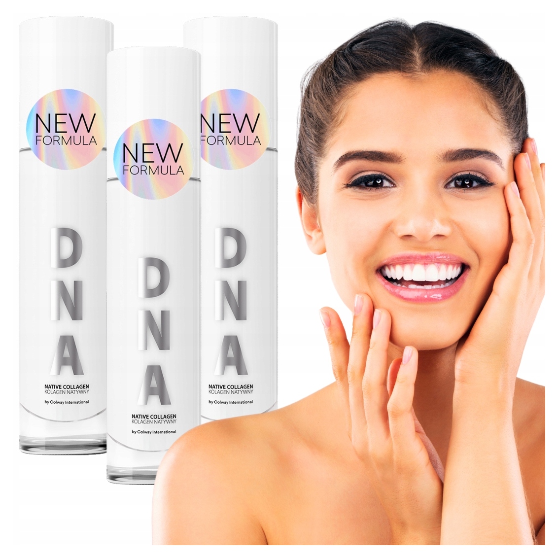 3x Nativní kolagen Dna Colway 50 ml Nová formule Silné sérum na vrásky