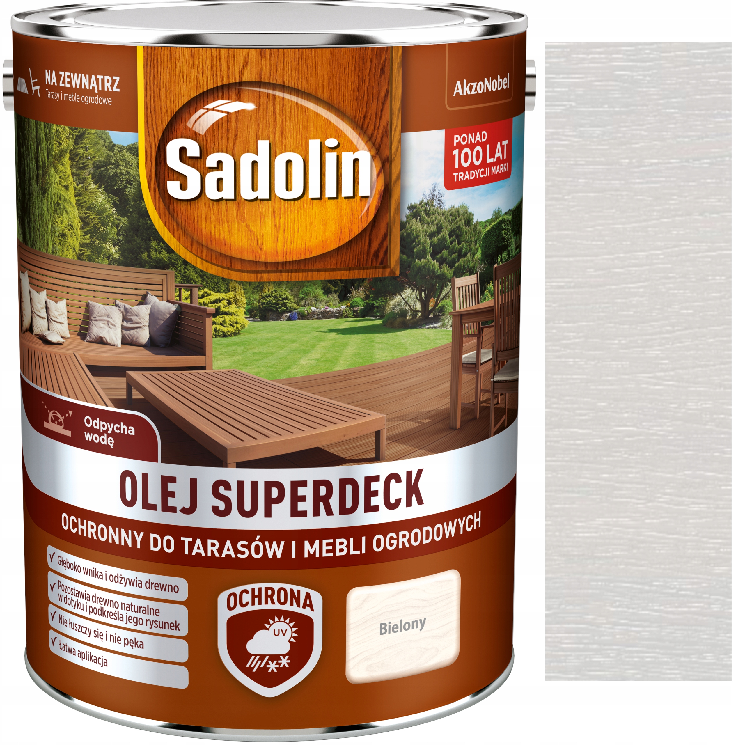 Olej do mebli ogrodowych i tarasów Sadolin Superdeck Bielony 5L