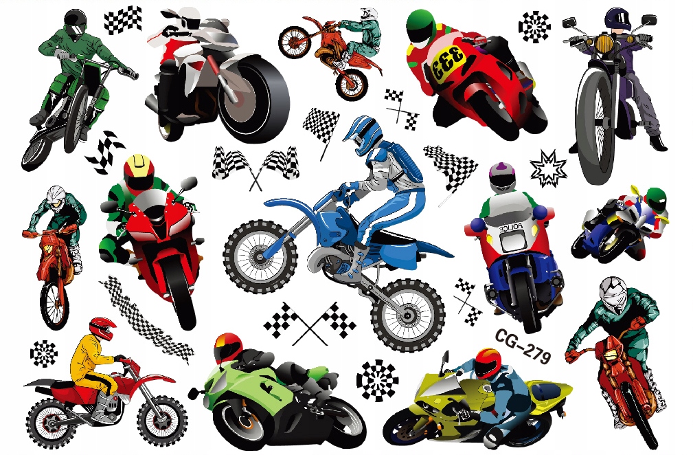 

Tatuaże zmywalne dla dzieci Motory CG279