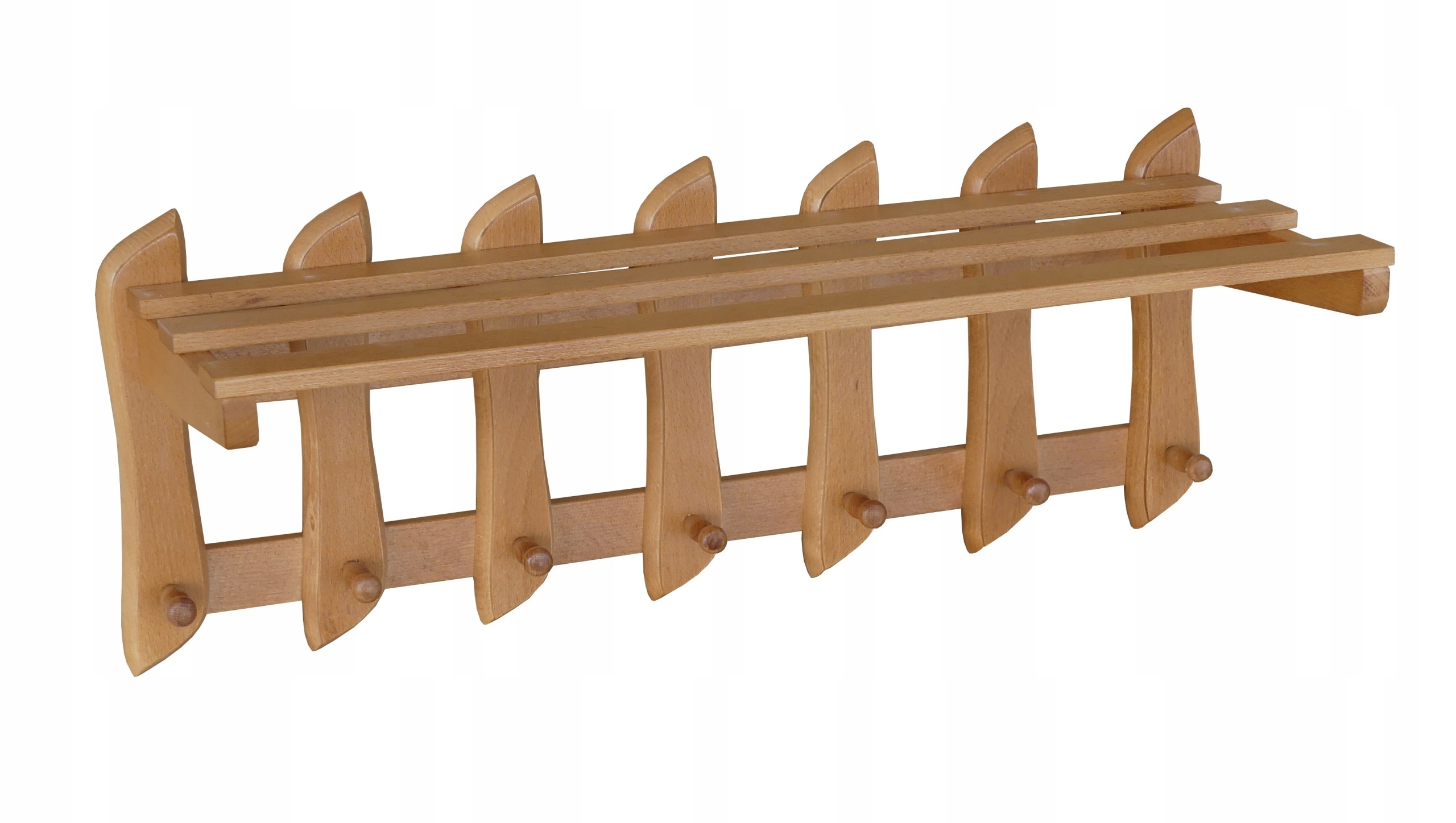 

Wieszak Drewniany Z Półką Średni 7 Kołków olcha