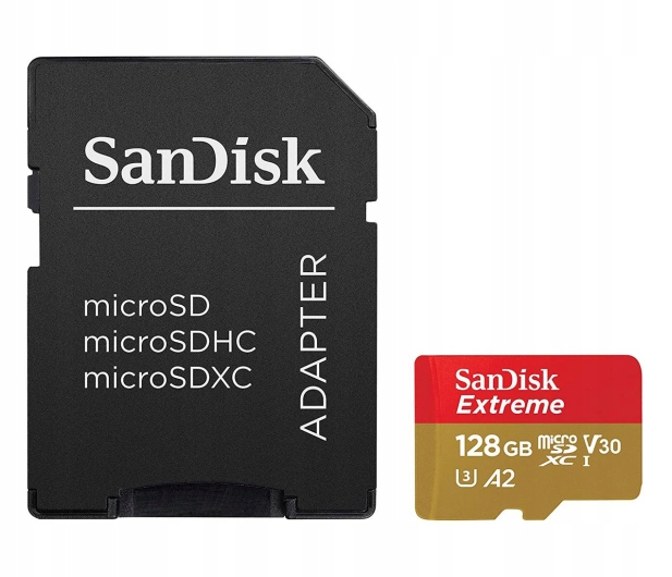 Karta pamięci micro SD SANDISK EXTREME 128GB Pojemność karty 128 GB