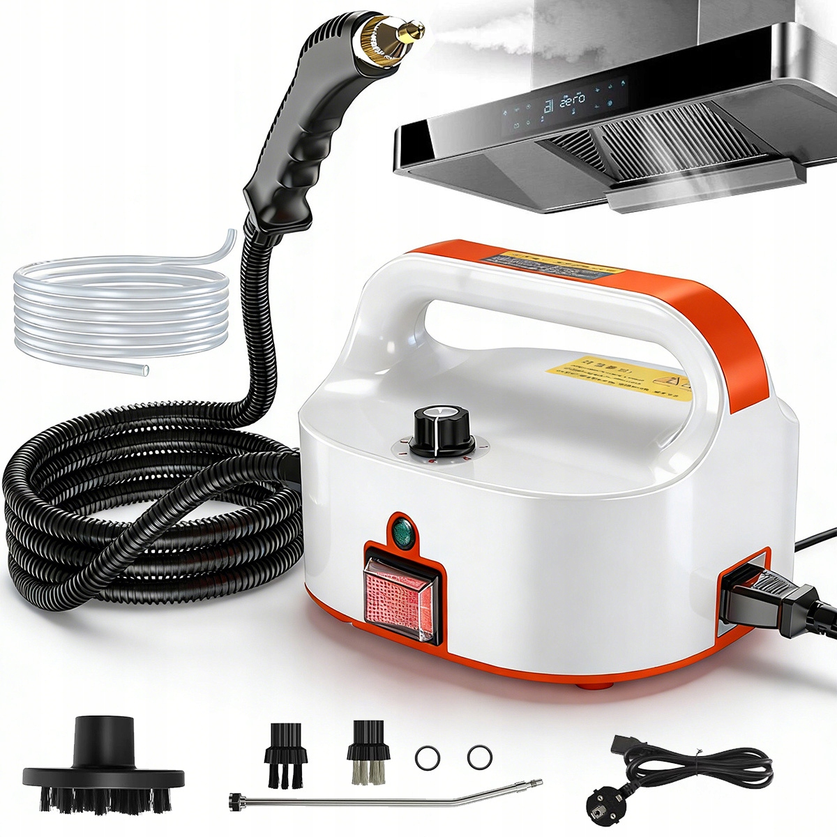 Myjka Parowa Czyścik Parowy Parownica 2500W Zestaw 7 Dodatków 4,5 Bar