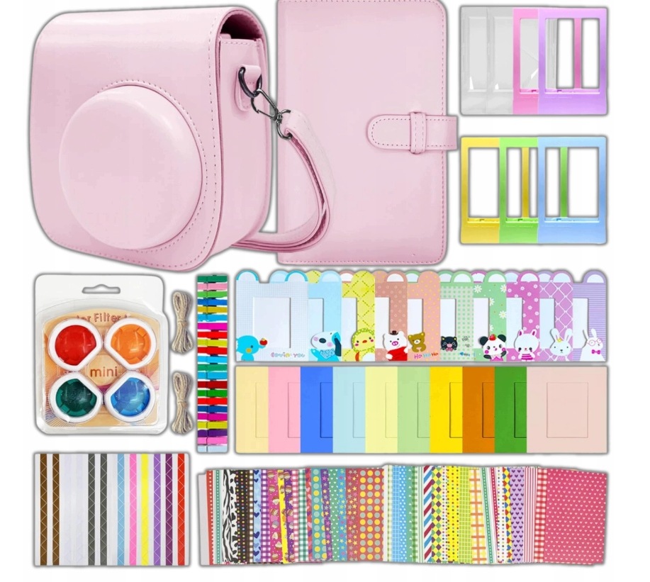 Set 8v1 Pouzdro Album Samolepky Rámečky Příslušenství pro FujiFilm Instax Mini 12