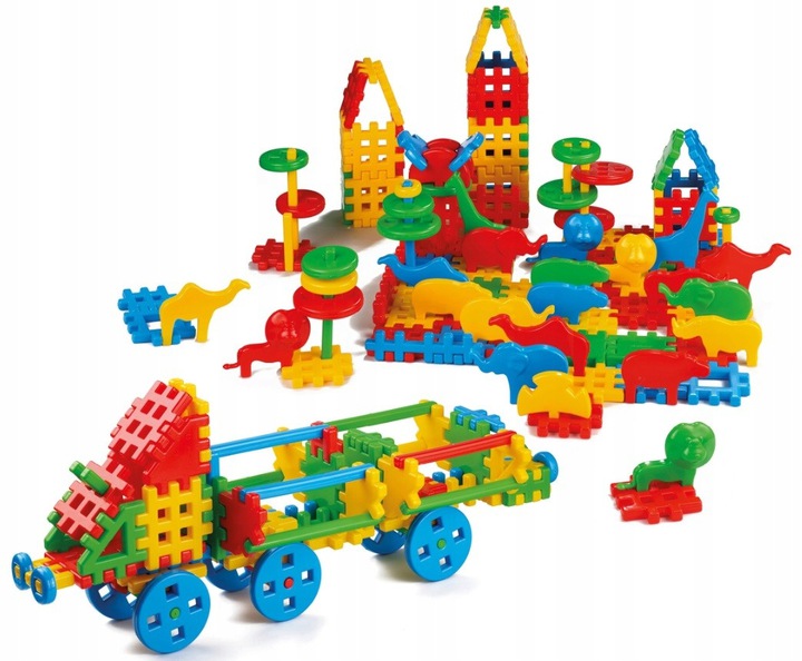 Klocki konstrukcyjne WAFLE 10,5 x10,5cm aż 170 ele Seria 12