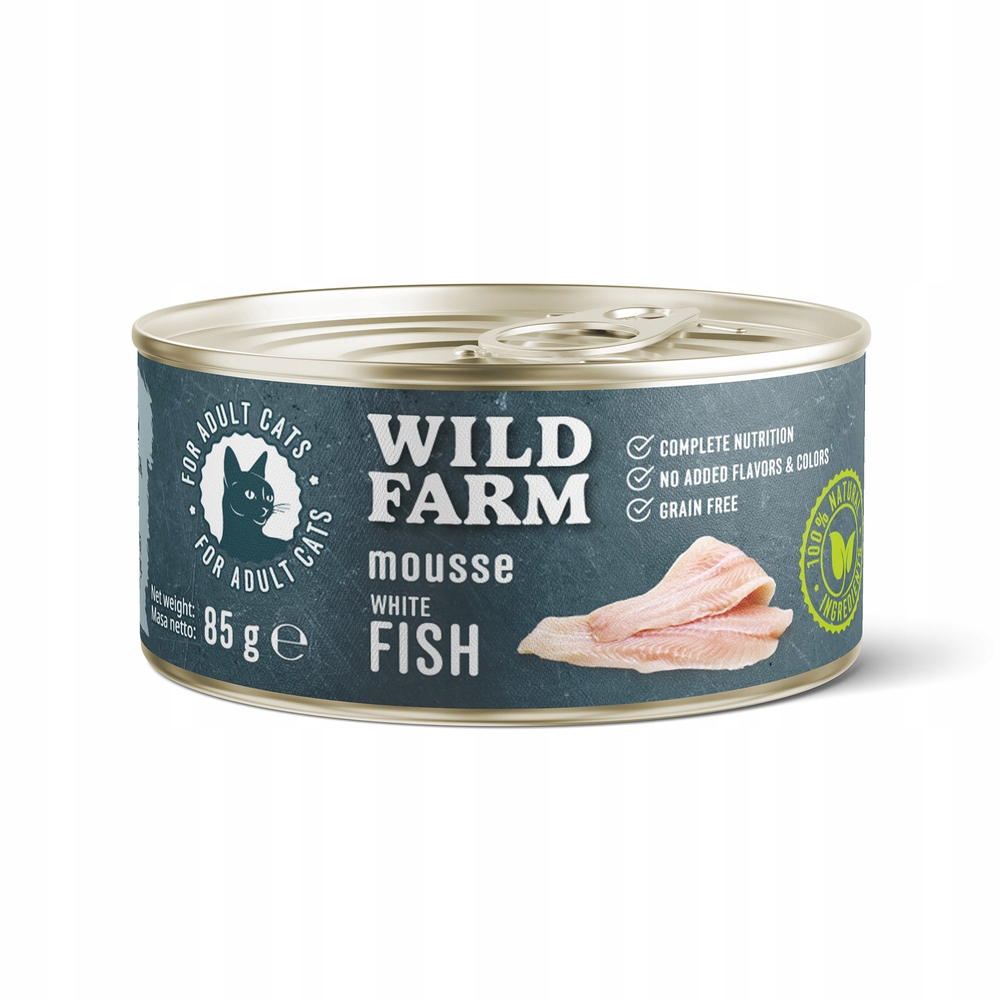 Levně 13X Wild Farm Mousse White Fish 85g bezobilná pěna pro kočky