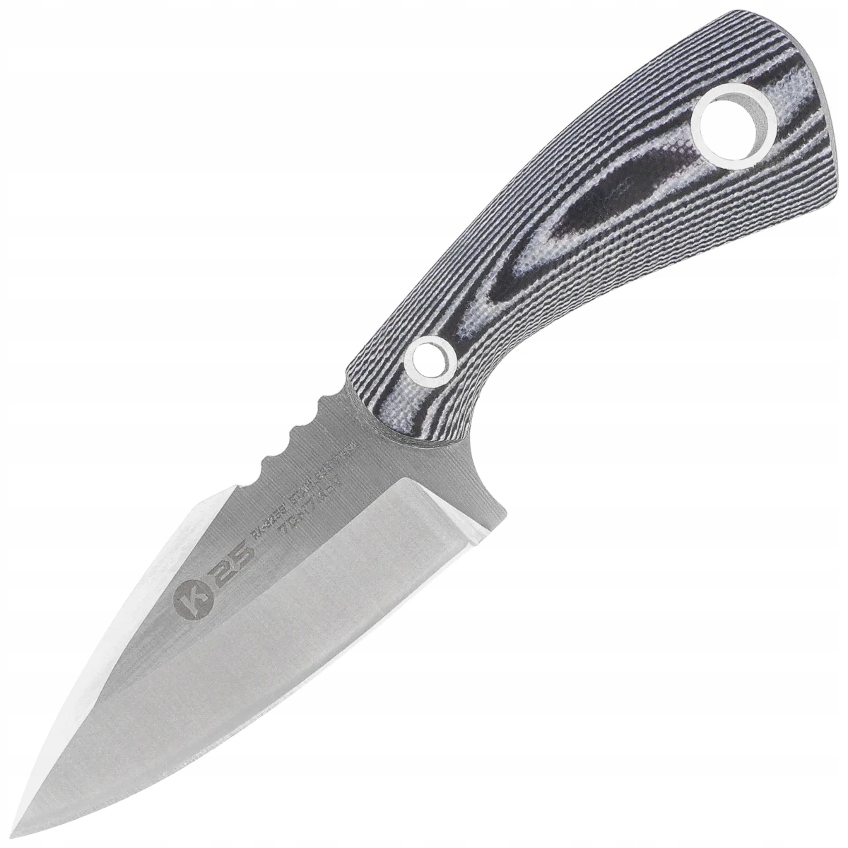 Nůž na krk Edc K25 Boot Knife Ocel 7Cr17Mov Kožená pouzdro Kompaktní