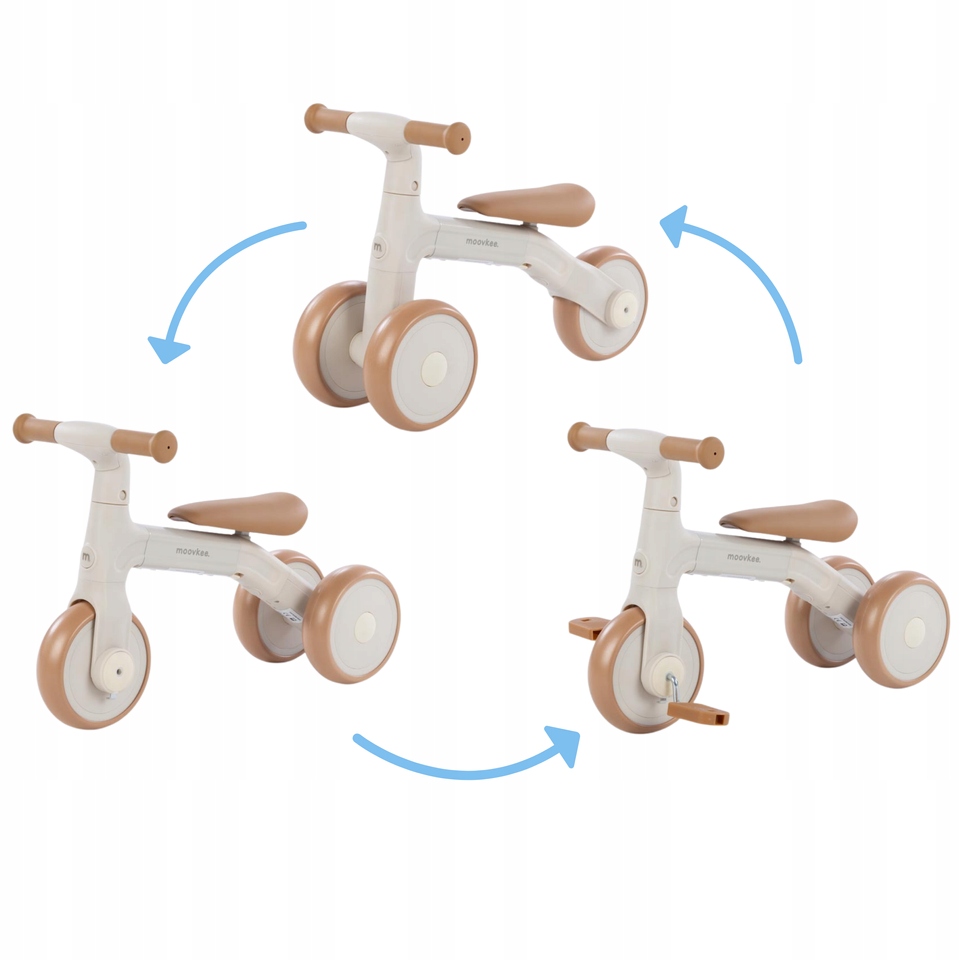 Rowerek Biegowy 3w1 Moovkee Todi Dla Dziecka12m+ Regulowany Lekki Pink