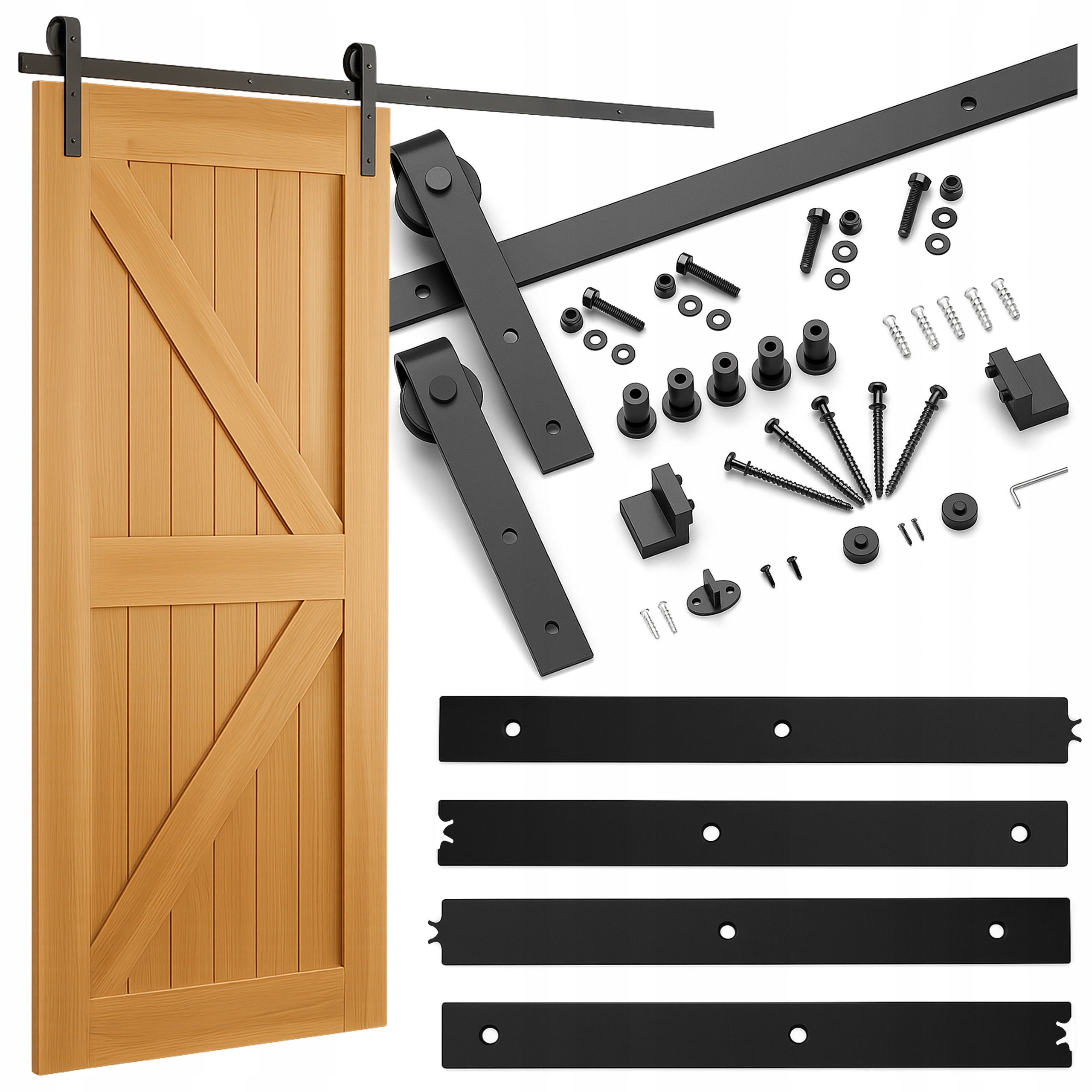 Systém Posuvných Dveří Loft Barn Door Retro Kolejnice 200 CM Komplet Sada