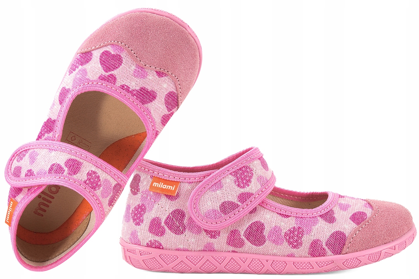 Milami 111C-BR-48 Baleriny Tekstylne Domowe Elastyczne Kapcie Papcie Rzep