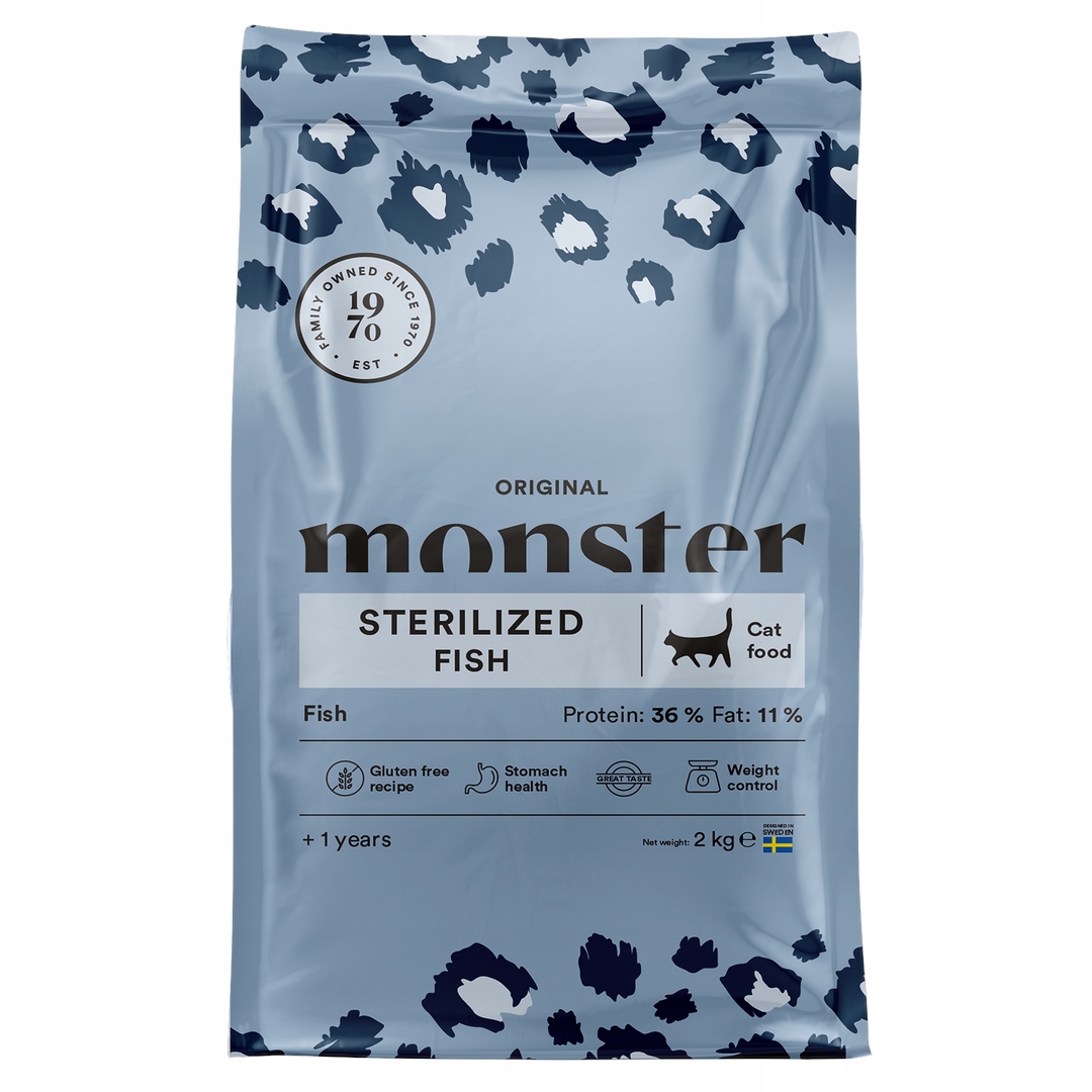 Levně Monster Cat Original Sterilized 2kg Suché Krmivo Pro Kočky s rybou