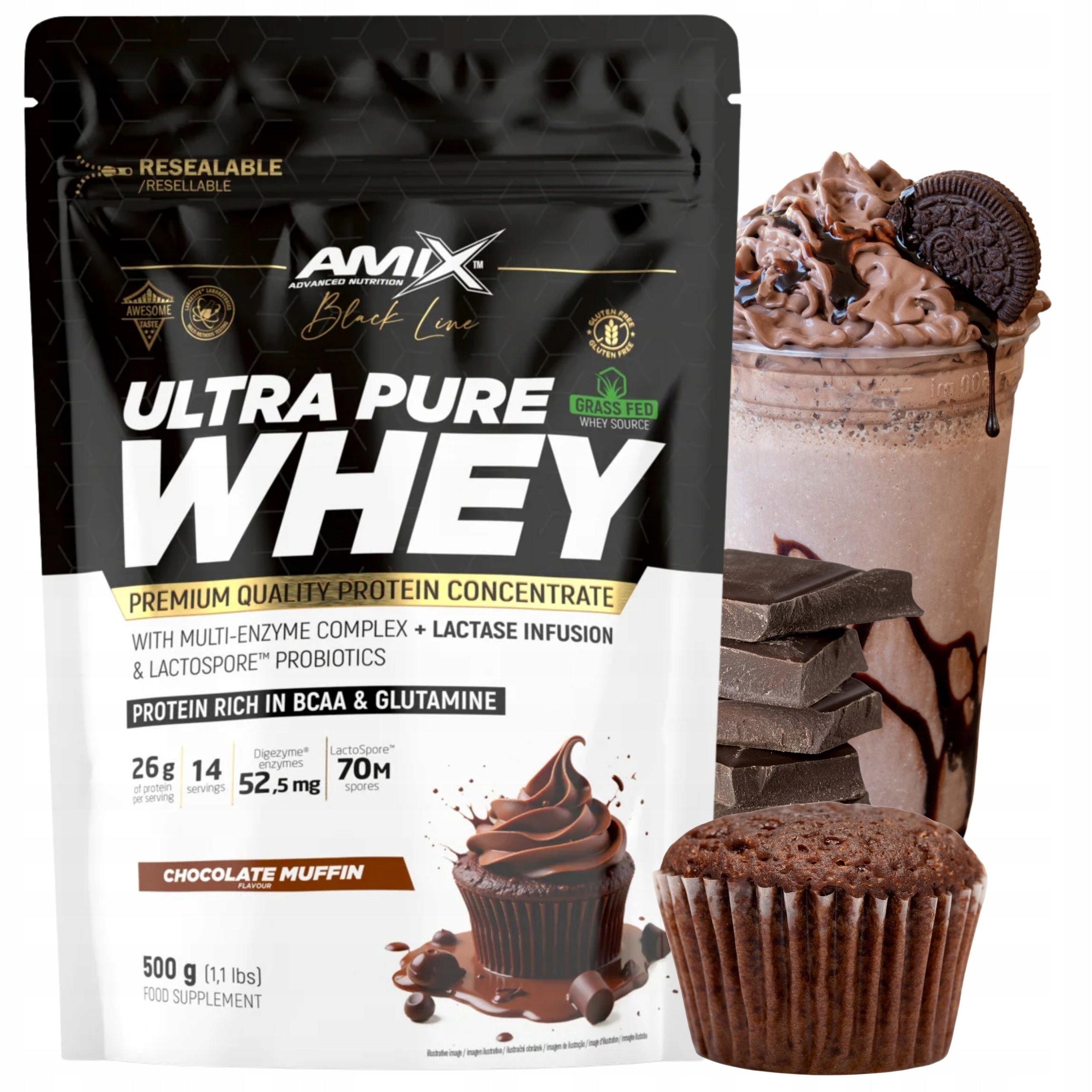 Syrovátkový Koncentrát Wpc Protein Pure Whey Digezyme Čokoládové bílkoviny 500 g
