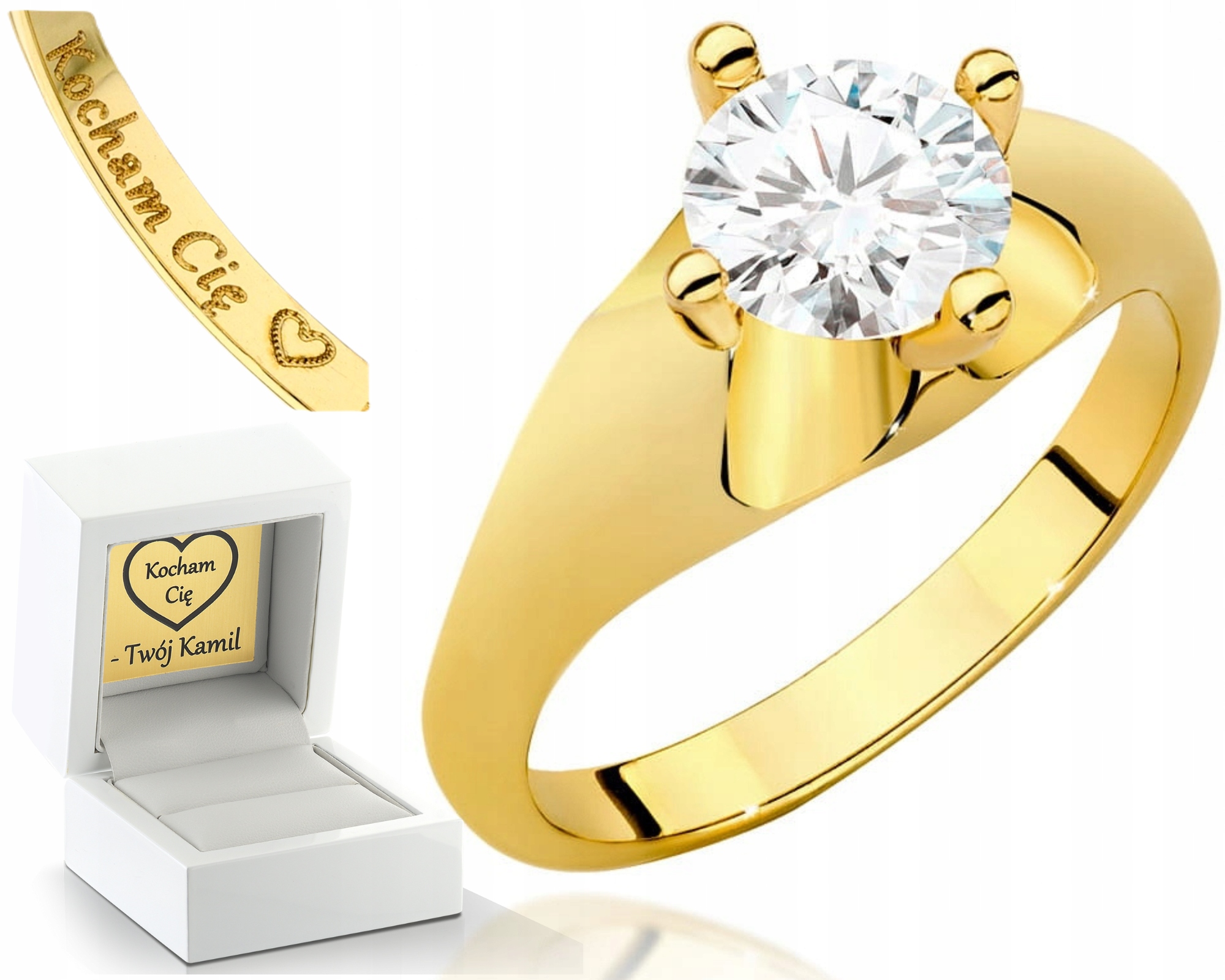 Žluté Zlato Prstýnek 14K Laboratorní Diamant Luxus A Prestiž