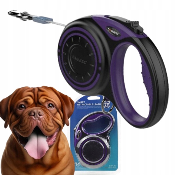 Levně Vodítko Pro Psa automatická Svinovací páska zámek 5 m do 50 kg Dogness XL