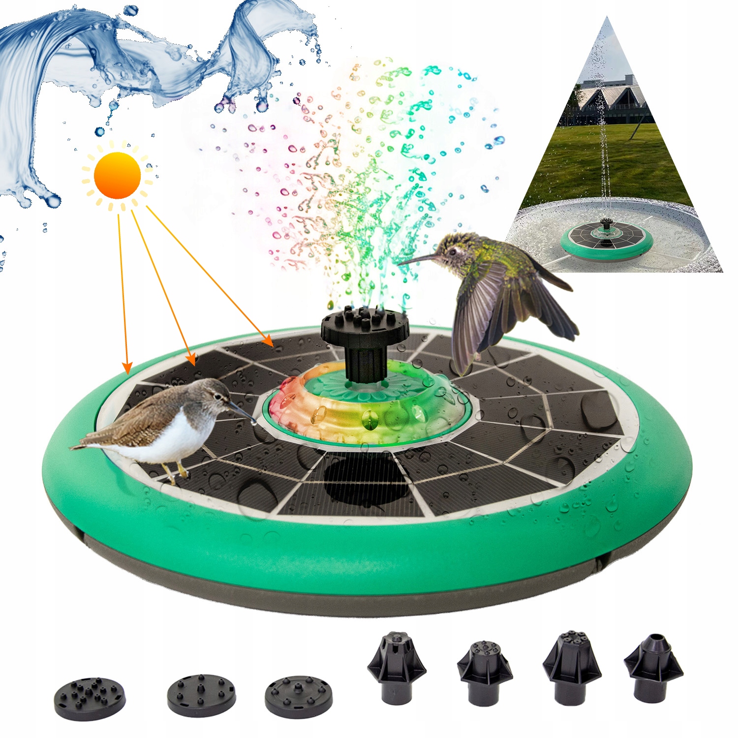 Fontanna Solarna Led Ogrodowa Zen do oczka wodnego stawu pływająca