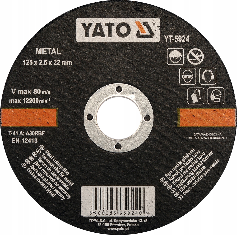 

Tarcza Do Cięcia Metalu 125 x 2,5 x22 Yato YT-5924