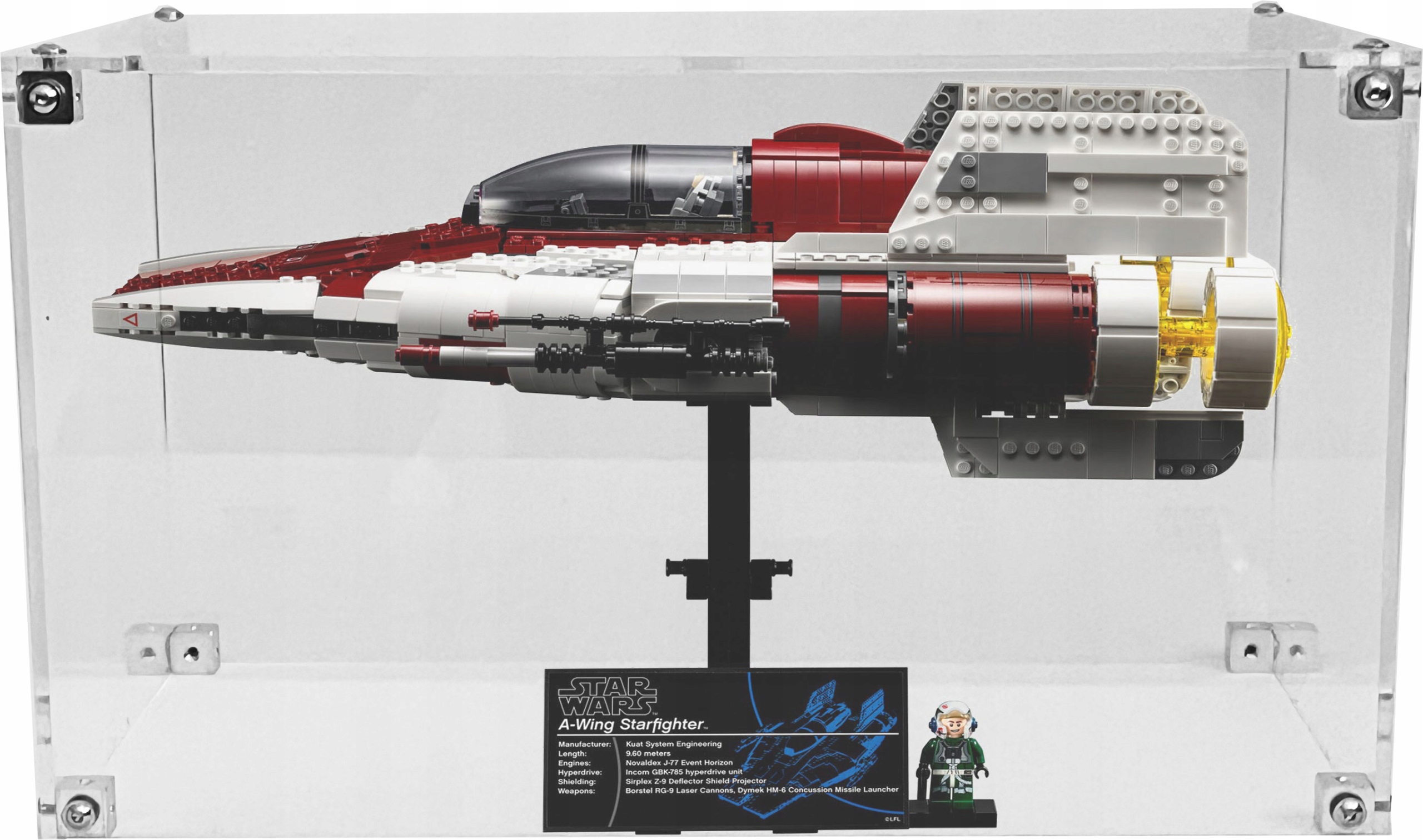 Vitrína Drewlandia pro stavebnici Lego 75275 Star Wars Stíhačka A-wing
