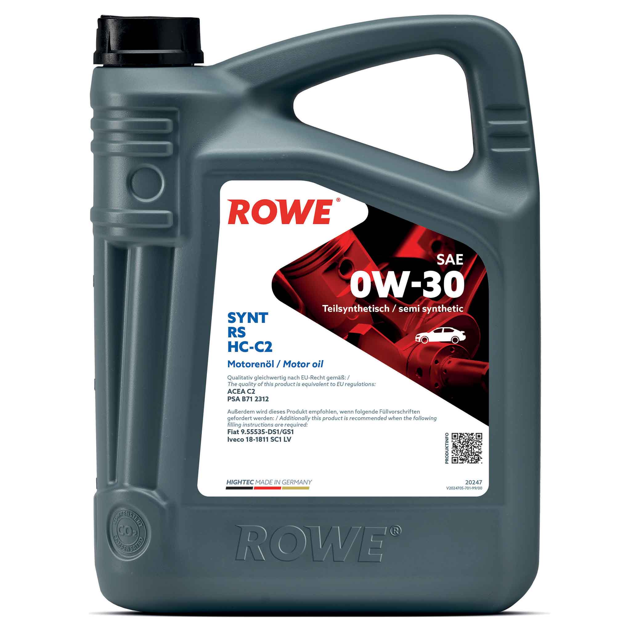 Hightec Synt Rs 0W-30 HC-C2 5L Rowe Acea C2 Psa B71 2312